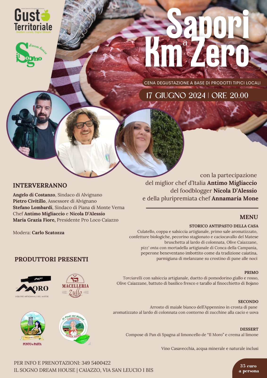 Il Miglior Chef d'Italia 2023 al Sogno Dream House di Caiazzo: Un Evento Straordinario per Valorizzare i Prodotti Tipici del Territorio